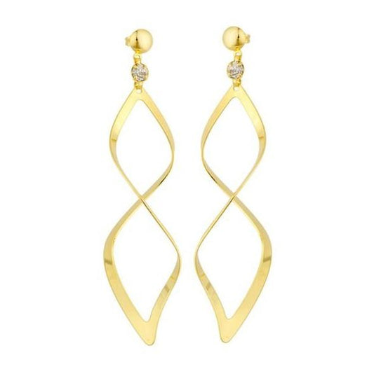 Tarnish Resistant, Nickel free and Hypoallergenic for Sensitive skin, Apparel and Accessories, Jewelry, Earrings Crystal Dangle Twisted Earring Finished in 18K Yellow Gold Women Jewelry 36105