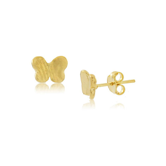 Tarnish Resistant, Nickel free and Hypoallergenic for Sensitive skin, Apparel and Accessories, Jewelry, Earrings Dainty Butterfly Stud Earring Finished in 18K Yellow Gold Women Jewelry 36183