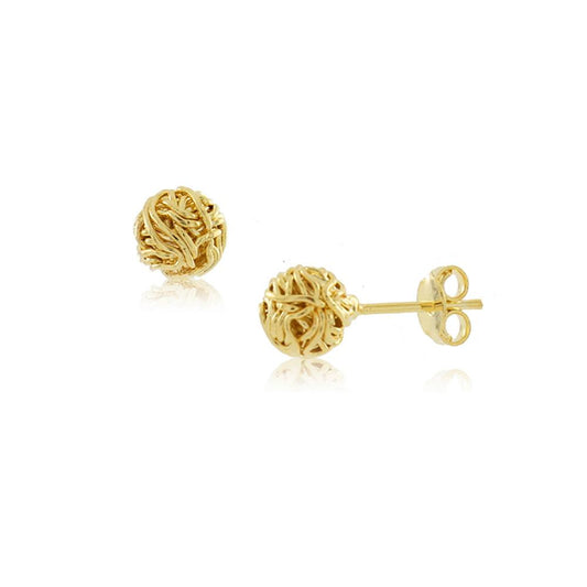 Tarnish Resistant, Nickel free and Hypoallergenic for Sensitive skin, Apparel and Accessories, Jewelry, Earrings Woven Knot Stud Earring Finished in 18K Yellow Gold Women Jewelry 36270