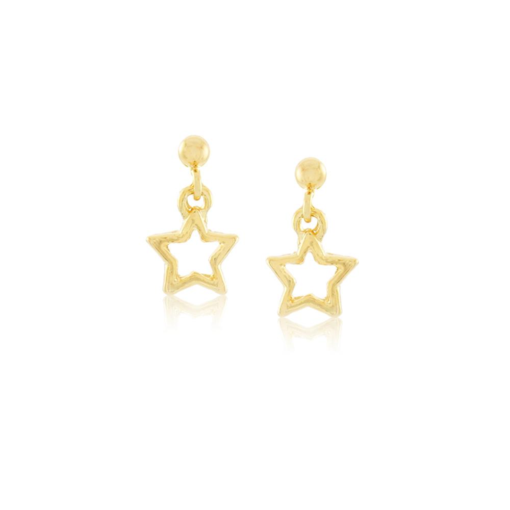 Tarnish Resistant, Nickel free and Hypoallergenic for Sensitive skin, Apparel and Accessories, Jewelry, Earrings Dangle Star Earring Finished in 18K Yellow Gold Women Jewelry 36298