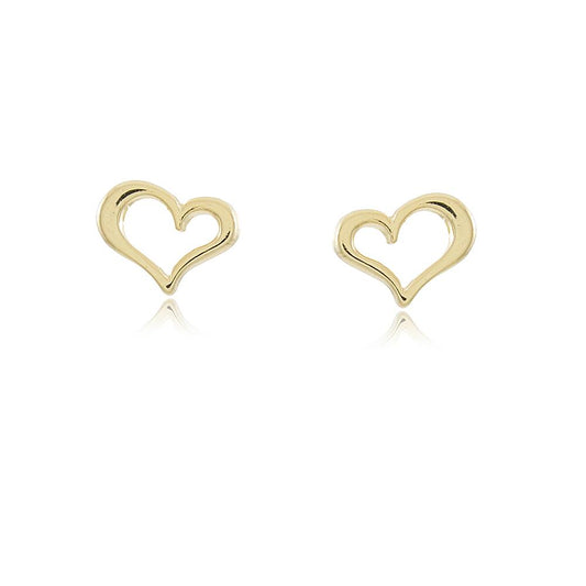 Tarnish Resistant, Nickel free and Hypoallergenic for Sensitive skin, Apparel and Accessories, Jewelry, Earrings Heart Stud Earring Finished in 18K Yellow Gold Women Jewelry 36526