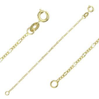 Tarnish Resistant, Nickel free and Hypoallergenic for Sensitive skin, Apparel and Accessories, Jewelry, Necklaces Figaro Chain Necklace Finished in 18K Yellow Gold Women Jewelry 40076 45cm/18in