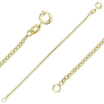 Tarnish Resistant, Nickel free and Hypoallergenic for Sensitive skin, Apparel and Accessories, Jewelry, Necklaces Curb Chain Necklace Finished in 18K Yellow Gold Women Jewelry 40231