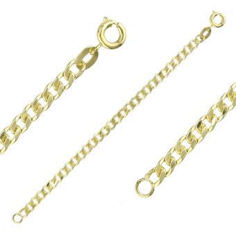 Tarnish Resistant, Nickel free and Hypoallergenic for Sensitive skin, Apparel and Accessories, Jewelry, Necklaces Curb Chain Necklace Finished in 18K Yellow Gold Men Jewelry 40338 60cm/24in