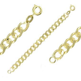 Tarnish Resistant, Nickel free and Hypoallergenic for Sensitive skin, Apparel and Accessories, Jewelry, Necklaces Curb Chain Necklace Finished in 18K Yellow Gold Men Jewelry 40418 60cm/24in