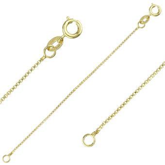 Tarnish Resistant, Nickel free and Hypoallergenic for Sensitive skin, Apparel and Accessories, Jewelry, Necklaces Box Chain Necklace Finished in 18K Yellow Gold Women Jewelry 40580 40cm/16in