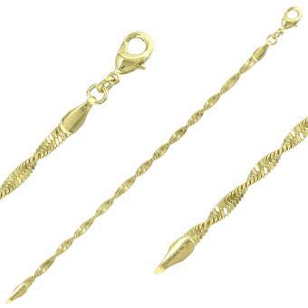 Tarnish Resistant, Nickel free and Hypoallergenic for Sensitive skin, Apparel and Accessories, Jewelry, Necklaces Singapore Chain Necklace Finished in 18K Yellow Gold Religious Jewelry 40606 45cm/18in