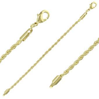 Tarnish Resistant, Nickel free and Hypoallergenic for Sensitive skin, Apparel and Accessories, Jewelry, Necklaces Rope Chain Necklace Finished in 18K Yellow Gold Women Jewelry 40611 45cm/18in