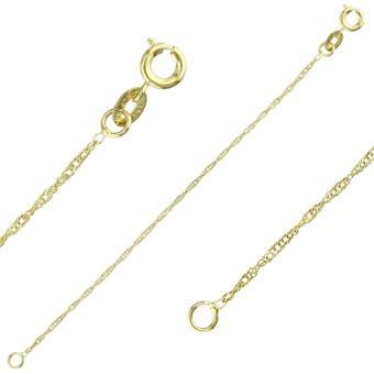 Tarnish Resistant, Nickel free and Hypoallergenic for Sensitive skin, Apparel and Accessories, Jewelry, Necklaces Singapore Chain Necklace Finished in 18K Yellow Gold Women Jewelry 40725 40cm/16in