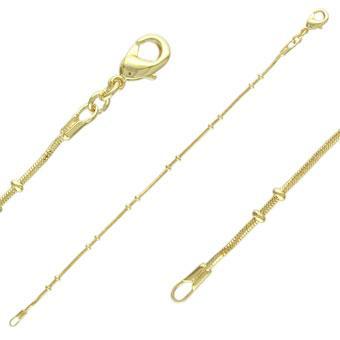 Tarnish Resistant, Nickel free and Hypoallergenic for Sensitive skin, Apparel and Accessories, Jewelry, Necklaces Double Ball Snake Chain Necklace Finished in 18K Yellow Gold Women Jewelry 40865 40cm/16in