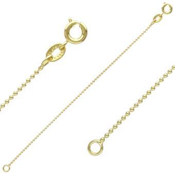 Tarnish Resistant, Nickel free and Hypoallergenic for Sensitive skin, Apparel and Accessories, Jewelry, Necklaces Ball Chain Necklace Finished in 18K Yellow Gold Women Jewelry 40985 40cm/16in