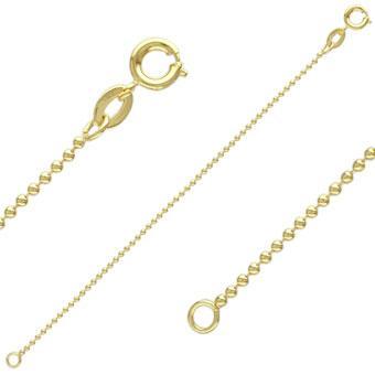 Tarnish Resistant, Nickel free and Hypoallergenic for Sensitive skin, Apparel and Accessories, Jewelry, Necklaces Ball Chain Necklace Finished in 18K Yellow Gold Women Jewelry 40990 40cm/16in