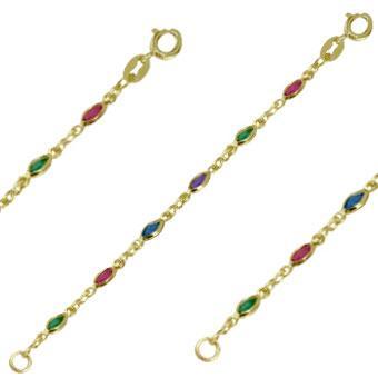 Tarnish Resistant, Nickel free and Hypoallergenic for Sensitive skin, Apparel and Accessories, Jewelry, Necklaces Beaded Chain Necklace Finished in 18K Yellow Gold Women Jewelry 41256 45cm/18in