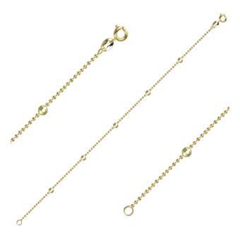 Tarnish Resistant, Nickel free and Hypoallergenic for Sensitive skin, Apparel and Accessories, Jewelry, Necklaces Ball Beaded Chain Necklace Finished in 18K Yellow Gold Women Jewelry 41365 45cm/18in