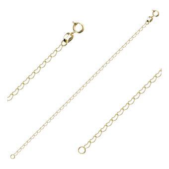 Tarnish Resistant, Nickel free and Hypoallergenic for Sensitive skin, Apparel and Accessories, Jewelry, Necklaces Heart Chain Necklace Finished in 18K Yellow Gold Women Jewelry 41380 40cm/16in