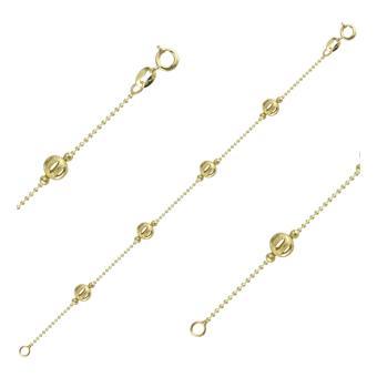 Tarnish Resistant, Nickel free and Hypoallergenic for Sensitive skin, Apparel and Accessories, Jewelry, Necklaces Ball Beaded Chain Necklace Finished in 18K Yellow Gold Women Jewelry 41395 40cm/16in