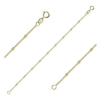 Tarnish Resistant, Nickel free and Hypoallergenic for Sensitive skin, Apparel and Accessories, Jewelry, Necklaces Curb with Design Chain Necklace Finished in 18K Yellow Gold Women Jewelry 41410 40cm/16in