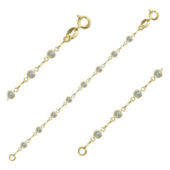 Tarnish Resistant, Nickel free and Hypoallergenic for Sensitive skin, Apparel and Accessories, Jewelry, Necklaces Pearl Chain Necklace Finished in 18K Yellow Gold Women Jewelry 41471