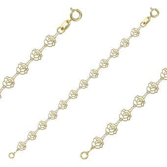 Tarnish Resistant, Nickel free and Hypoallergenic for Sensitive skin, Apparel and Accessories, Jewelry, Necklaces Flower Design Chain Necklace Finished in 18K Yellow Gold Women Jewelry 42026