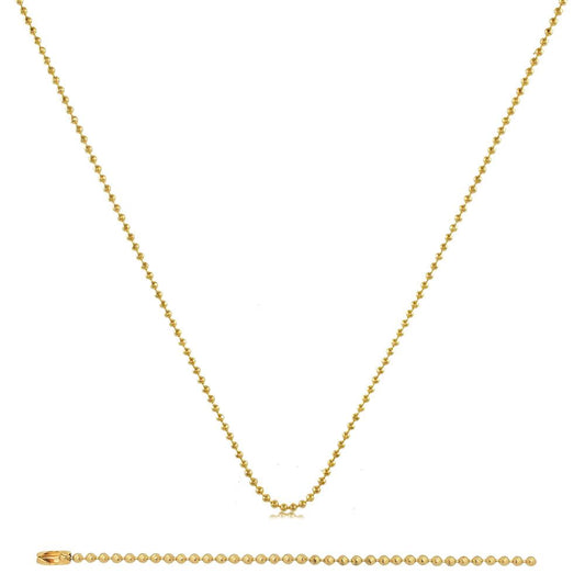 Tarnish Resistant, Nickel free and Hypoallergenic for Sensitive skin, Apparel and Accessories, Jewelry, Necklaces Military Chain Necklace Finished in 18K Yellow Gold Men Jewelry 43000 40cm/16in