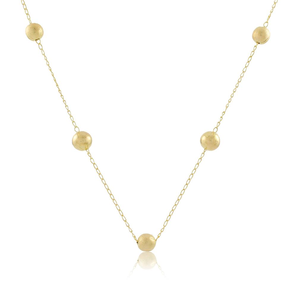 Tarnish Resistant, Nickel free and Hypoallergenic for Sensitive skin, Apparel and Accessories, Jewelry, Necklaces Ball Necklace Finished in 18K Yellow Gold Women Jewelry 46058