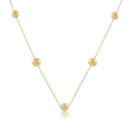 Tarnish Resistant, Nickel free and Hypoallergenic for Sensitive skin, Apparel and Accessories, Jewelry, Necklaces Ball Necklace Finished in 18K Yellow Gold Women Jewelry 46058