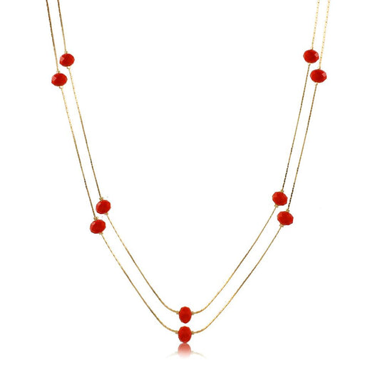 Tarnish Resistant, Nickel free and Hypoallergenic for Sensitive skin, Apparel and Accessories, Jewelry, Necklaces Necklace Finished in 18K Yellow Gold Women Jewelry 46082 Coral 150cm/60in