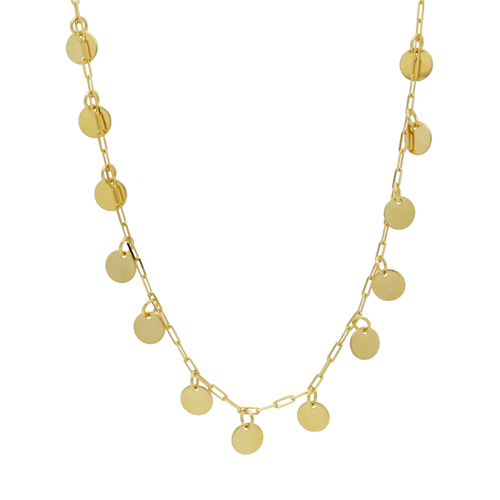 Tarnish Resistant, Nickel free and Hypoallergenic for Sensitive skin, Apparel and Accessories, Jewelry, Necklaces Necklace Finished in 18K Yellow Gold Women Jewelry 46149