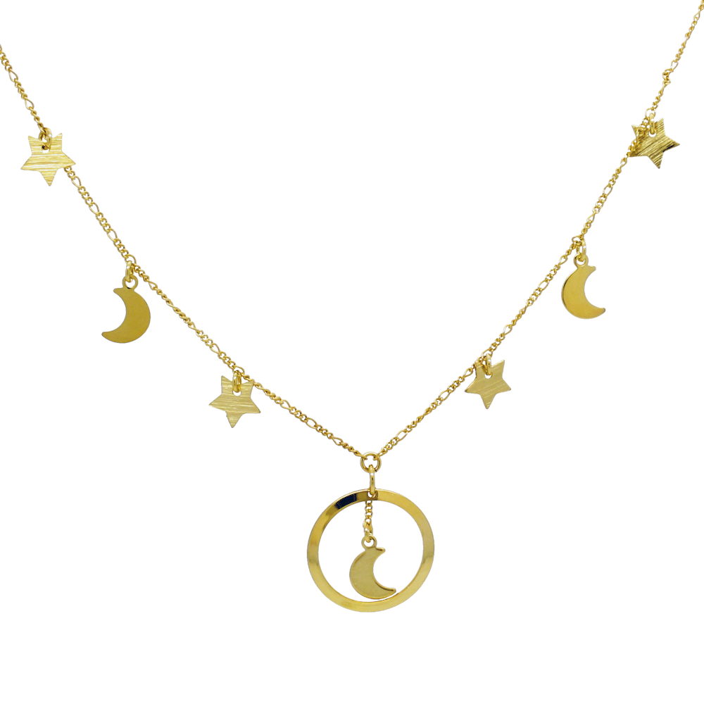 Tarnish Resistant, Nickel free and Hypoallergenic for Sensitive skin, Apparel and Accessories, Jewelry, Necklaces Necklace Finished in 18K Yellow Gold Women Jewelry 46162