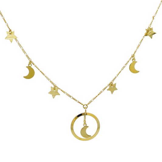 Tarnish Resistant, Nickel free and Hypoallergenic for Sensitive skin, Apparel and Accessories, Jewelry, Necklaces Necklace Finished in 18K Yellow Gold Women Jewelry 46162