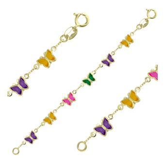 Tarnish Resistant, Nickel free and Hypoallergenic for Sensitive skin, Apparel and Accessories, Jewelry, Bracelets Butterfly Beaded Chain Bracelet Finished in 18K Yellow Gold Women Jewelry 51466