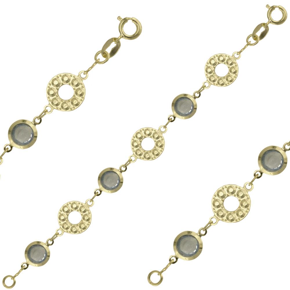 Tarnish Resistant, Nickel free and Hypoallergenic for Sensitive skin, Apparel and Accessories, Jewelry, Bracelets Beaded Chain Bracelet Finished in 18K Yellow Gold Women Jewelry 51532