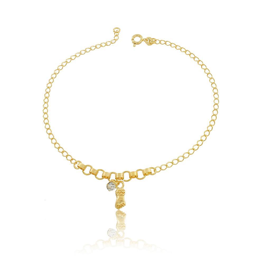 Tarnish Resistant, Nickel free and Hypoallergenic for Sensitive skin, Apparel and Accessories, Jewelry, Anklets Dainty Figa Luck Charm Anklet Finished in 18K Yellow Gold Women Jewelry 58007