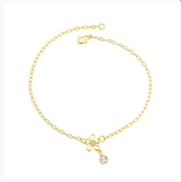 Tarnish Resistant, Nickel free and Hypoallergenic for Sensitive skin, Apparel and Accessories, Jewelry, Anklets Anklet Finished in 18K Yellow Gold Women Jewelry 58010