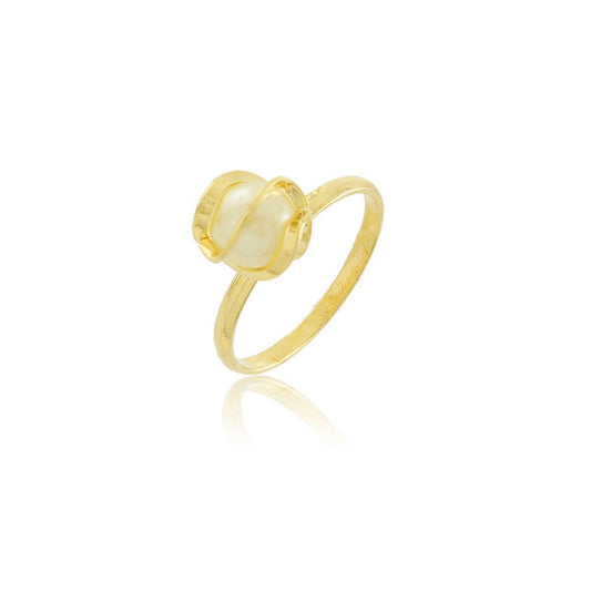 Tarnish Resistant, Nickel free and Hypoallergenic for Sensitive skin, Apparel and Accessories, Jewelry, Rings Pearl Ring Finished in 18K Yellow Gold Women Jewelry 66000 6