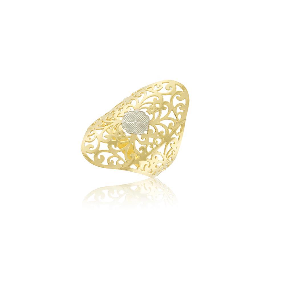 Tarnish Resistant, Nickel free and Hypoallergenic for Sensitive skin, Apparel and Accessories, Jewelry, Rings Flower Ring Finished in 18K Yellow Gold Women Jewelry 66024 6