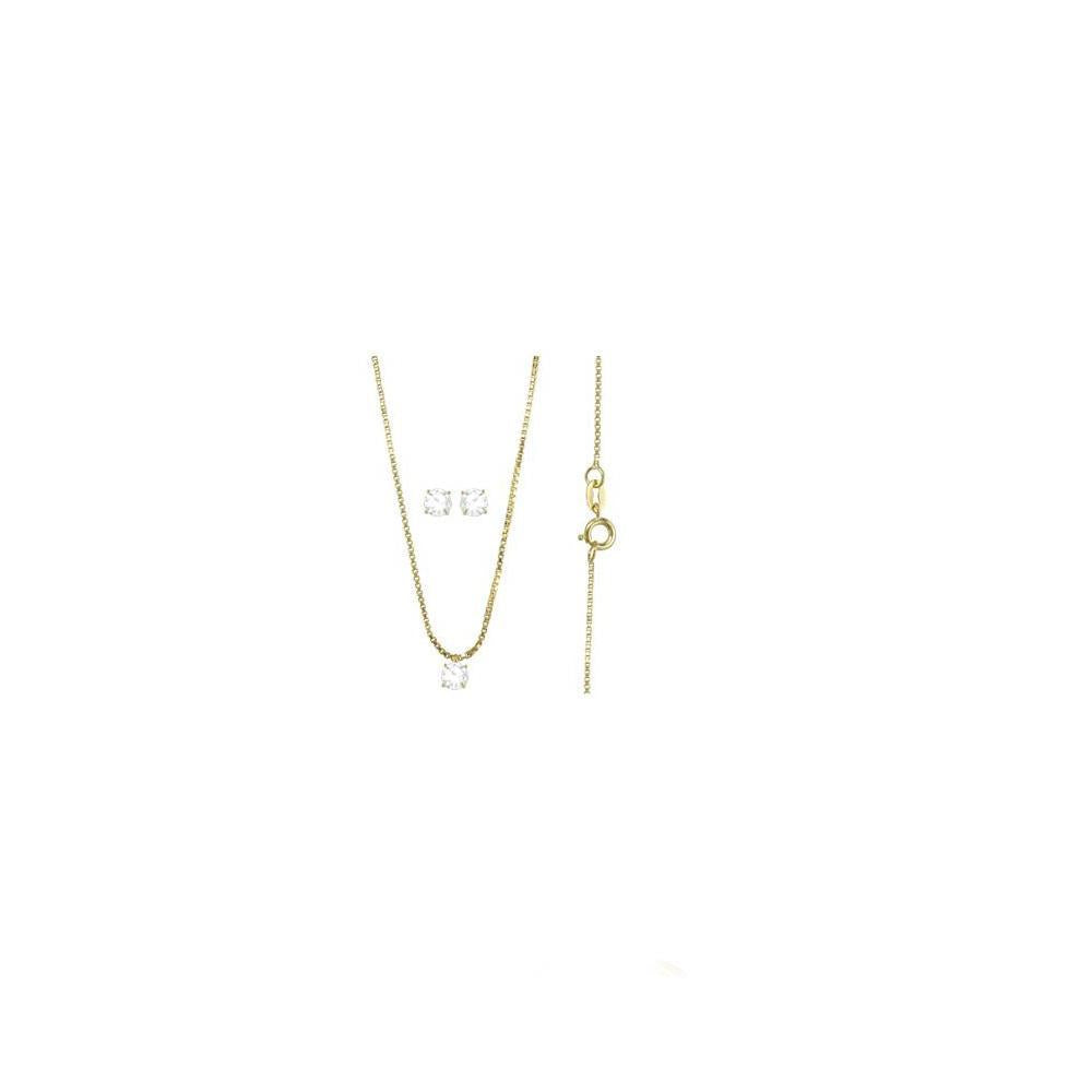 Tarnish Resistant, Nickel free and Hypoallergenic for Sensitive skin, Apparel and Accessories, Jewelry, Jewelry Sets CZ Set Finished in 18K Yellow Gold Women Jewelry 71565