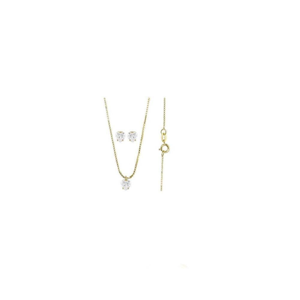 Tarnish Resistant, Nickel free and Hypoallergenic for Sensitive skin, Apparel and Accessories, Jewelry, Jewelry Sets CZ Set Finished in 18K Yellow Gold Women Jewelry 71571