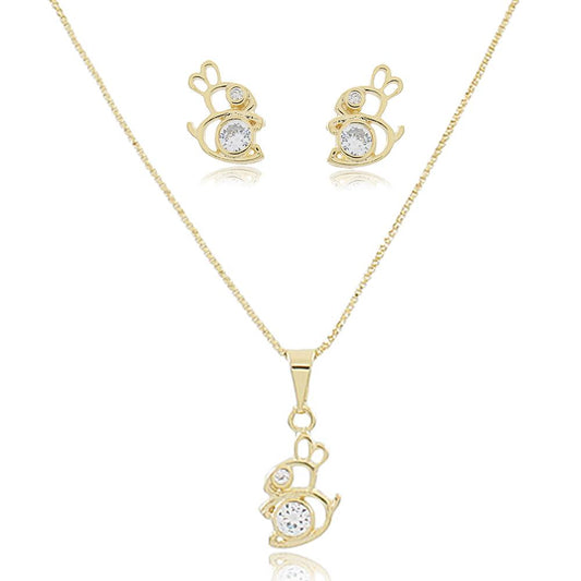 Tarnish Resistant, Nickel free and Hypoallergenic for Sensitive skin, Apparel and Accessories, Jewelry, Jewelry Sets Set Finished in 18K Yellow Gold Women Jewelry 76005