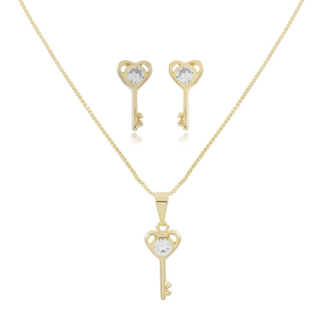 Tarnish Resistant, Nickel free and Hypoallergenic for Sensitive skin, Apparel and Accessories, Jewelry, Jewelry Sets Set Finished in 18K Yellow Gold Women Jewelry 76011