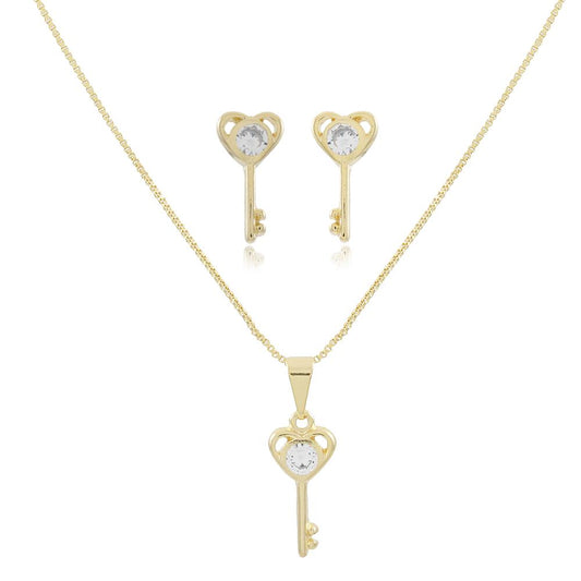 Tarnish Resistant, Nickel free and Hypoallergenic for Sensitive skin, Apparel and Accessories, Jewelry, Jewelry Sets Set Finished in 18K Yellow Gold Women Jewelry 76011