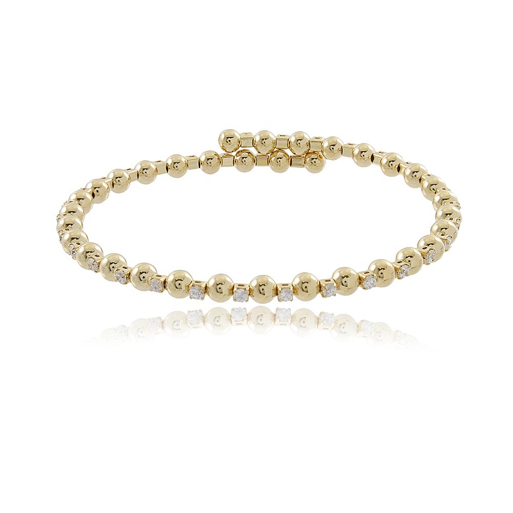 Tarnish Resistant, Nickel free and Hypoallergenic for Sensitive skin, Apparel and Accessories, Jewelry, Bracelets Bracelet Finished in 18K Yellow Gold Women Jewelry 86023