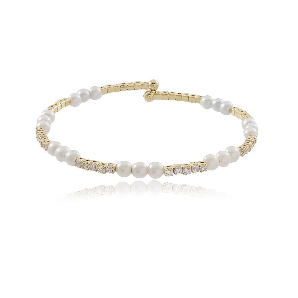 Tarnish Resistant, Nickel free and Hypoallergenic for Sensitive skin, Apparel and Accessories, Jewelry, Bracelets Bracelet Finished in 18K Yellow Gold Women Jewelry 86027