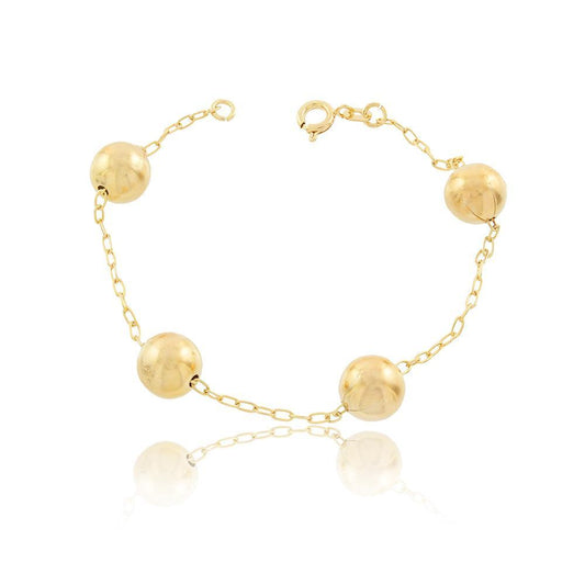 Tarnish Resistant, Nickel free and Hypoallergenic for Sensitive skin, Apparel and Accessories, Jewelry, Bracelets 4 Spheres Bracelet Finished in 18K Yellow Gold Women Jewelry 86040