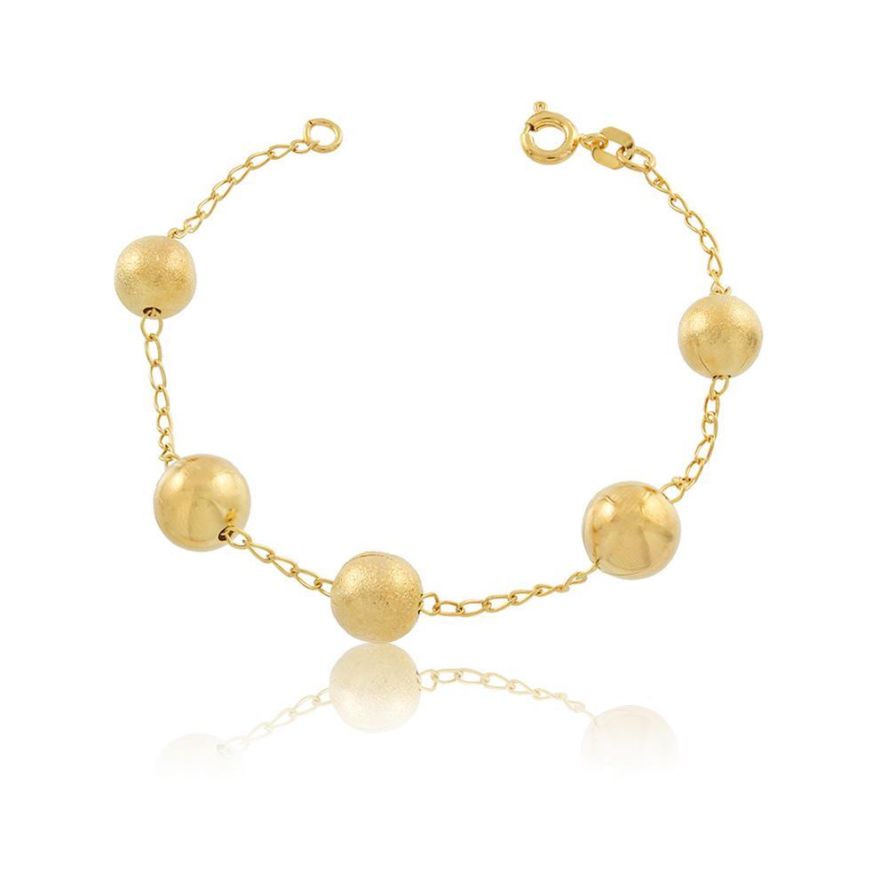 Tarnish Resistant, Nickel free and Hypoallergenic for Sensitive skin, Apparel and Accessories, Jewelry, Bracelets Spheres Bracelet Finished in 18K Yellow Gold Women Jewelry 86075