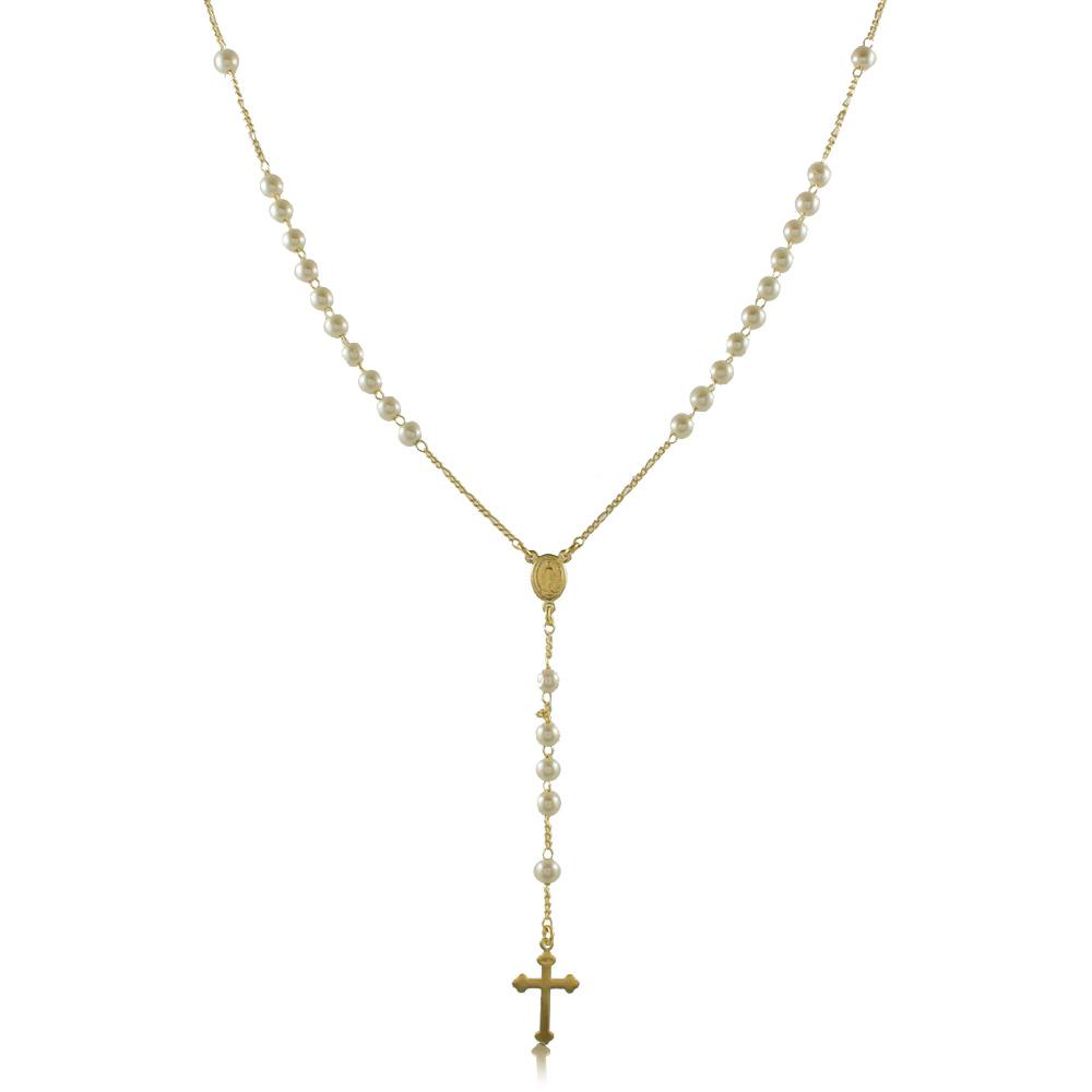 Tarnish Resistant, Nickel free and Hypoallergenic for Sensitive skin, Religious and Cerimonial, Religious Items Rosary Finished in 18K Yellow Gold Religious Jewelry 92009