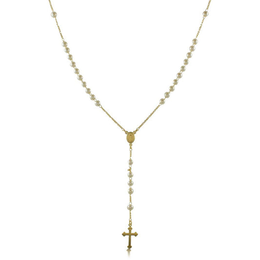 Tarnish Resistant, Nickel free and Hypoallergenic for Sensitive skin, Religious and Cerimonial, Religious Items Rosary Finished in 18K Yellow Gold Religious Jewelry 92009