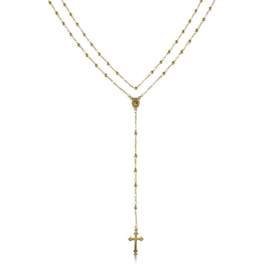 Tarnish Resistant, Nickel free and Hypoallergenic for Sensitive skin, Religious and Cerimonial, Religious Items Rosary Finished in 18K Yellow Gold Religious Jewelry 92012