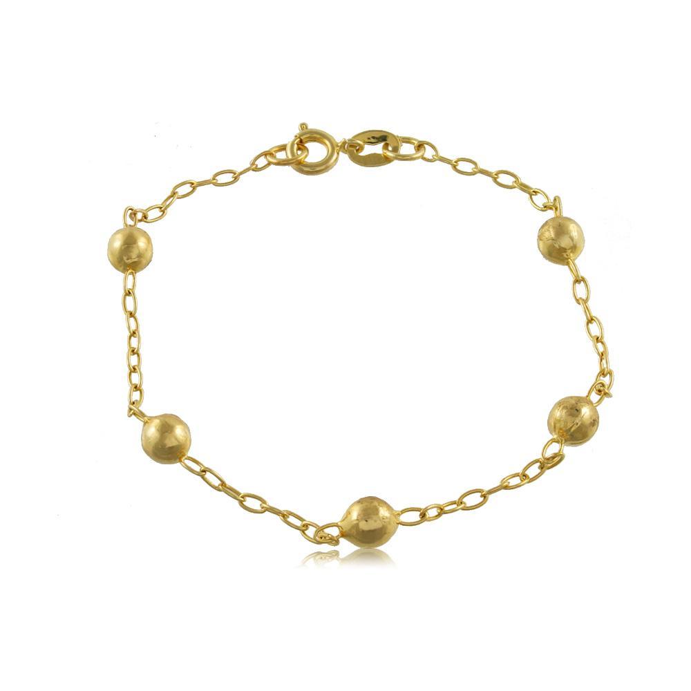 Tarnish Resistant, Nickel free and Hypoallergenic for Sensitive skin, Apparel and Accessories, Jewelry, Bracelets Ball Bracelet Finished in 18K Yellow Gold Women Jewelry 93099