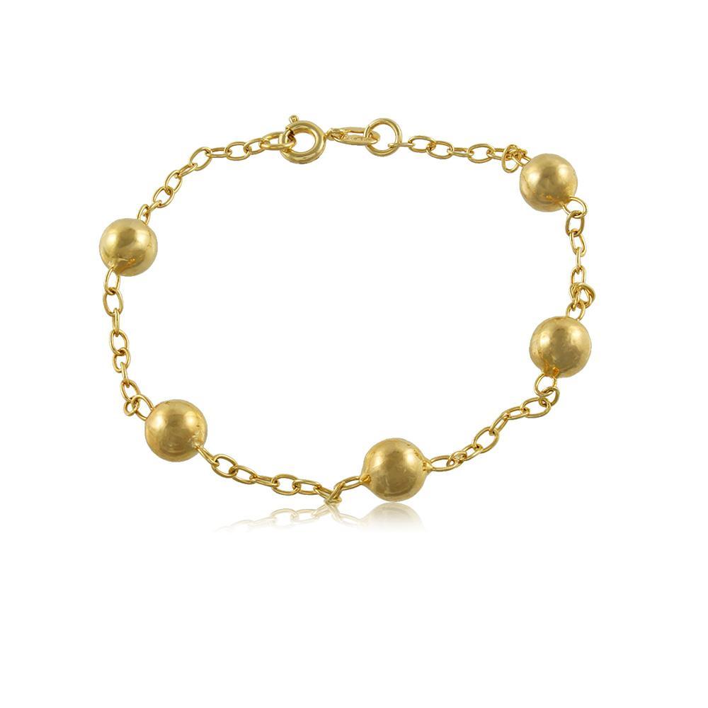 Tarnish Resistant, Nickel free and Hypoallergenic for Sensitive skin, Apparel and Accessories, Jewelry, Bracelets Ball Bracelet Finished in 18K Yellow Gold Women Jewelry 93100